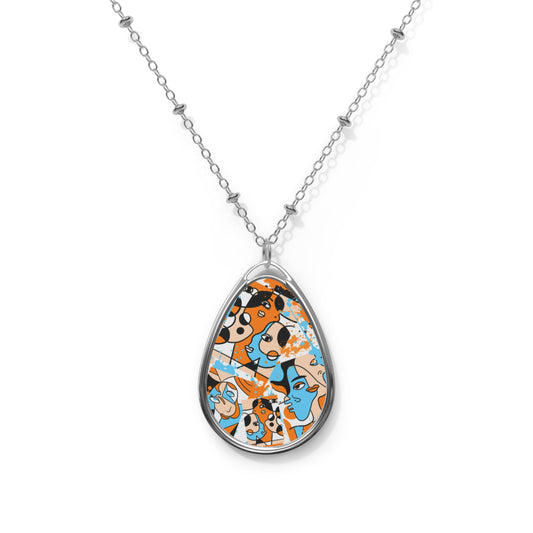 Abstract Faces Necklace