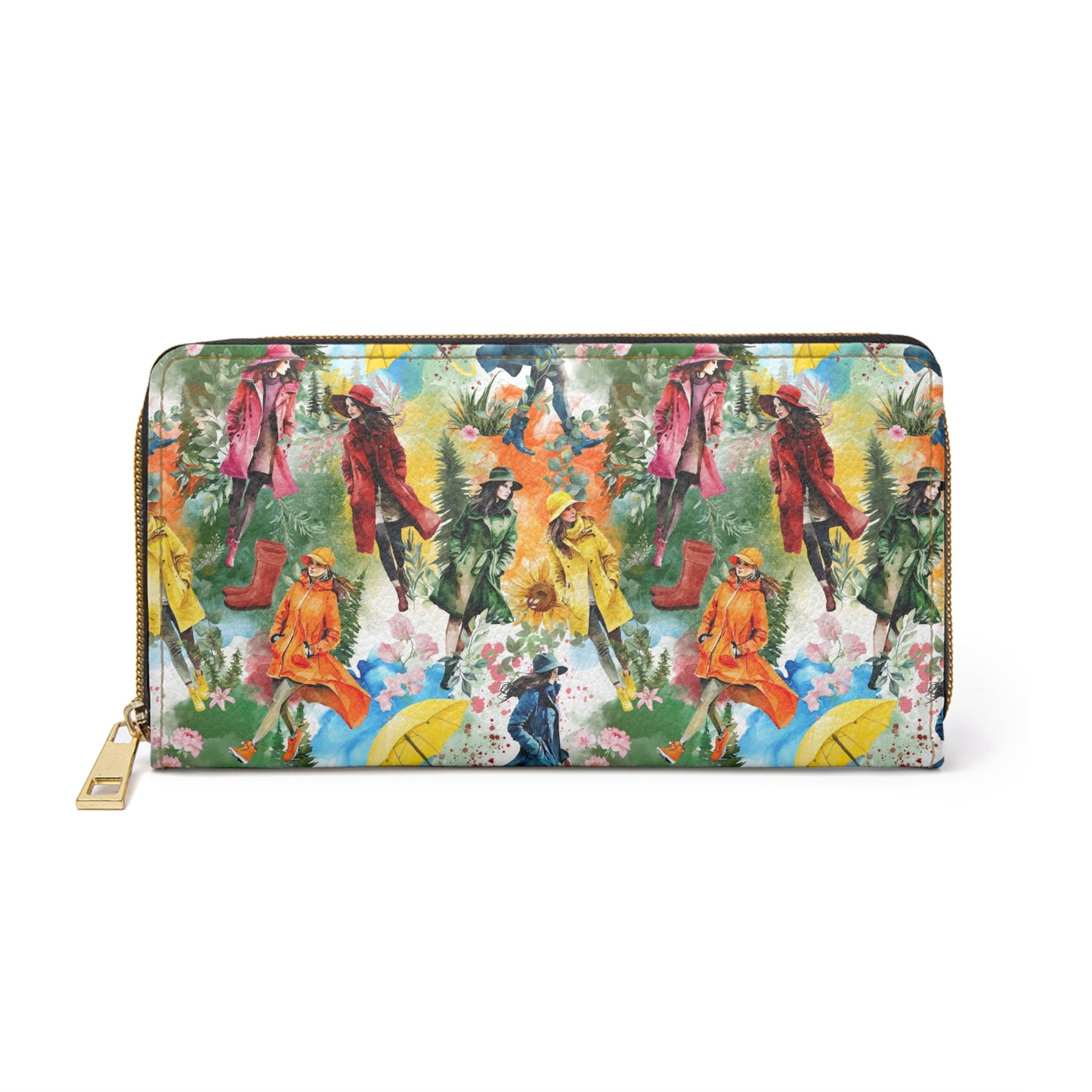 Rainbow Rain Zipper Wallet