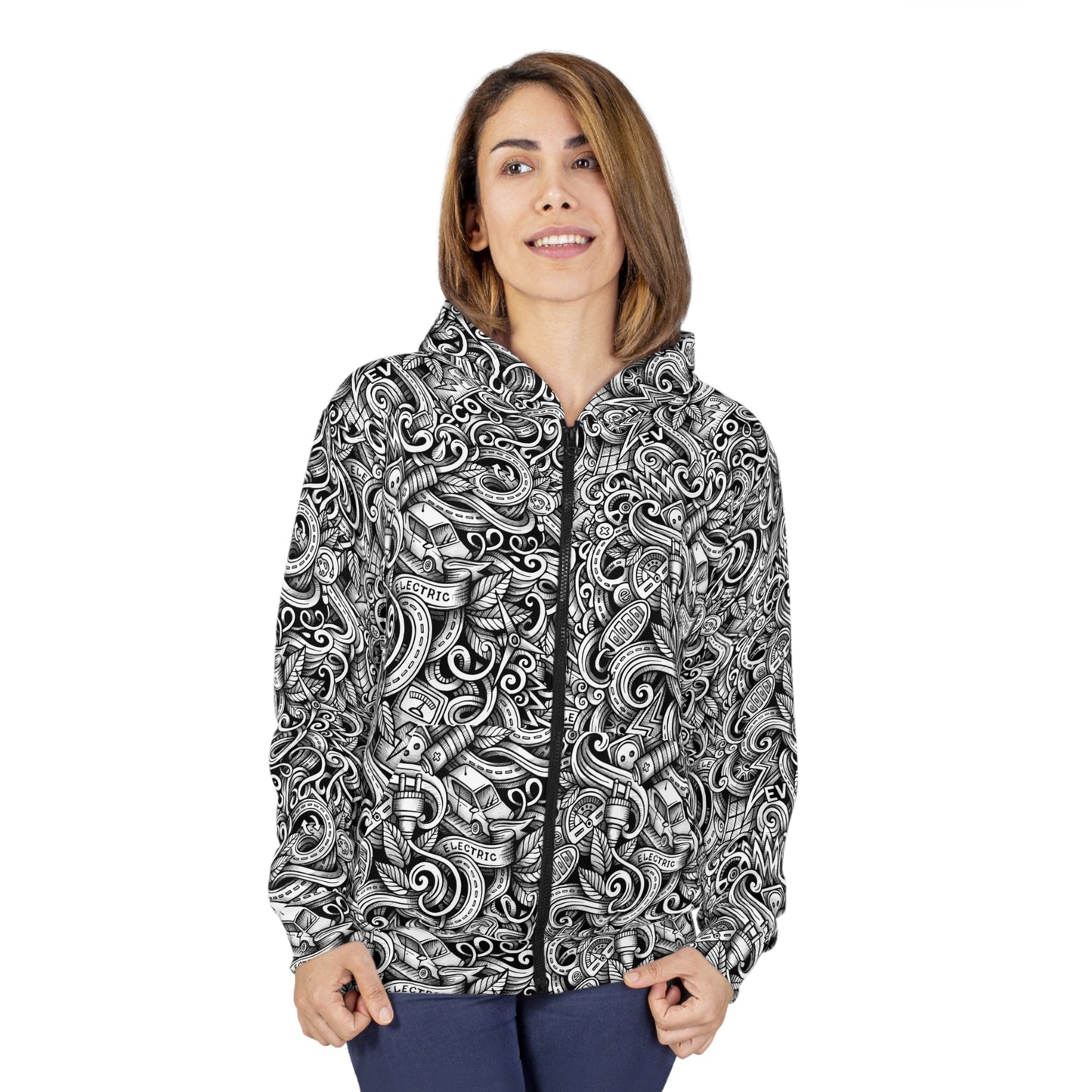Electric EV Maze Unisex Zip Hoodie