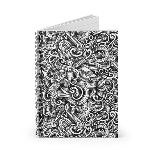 Electric EV Maze Spiral Notebook - Ruled Line