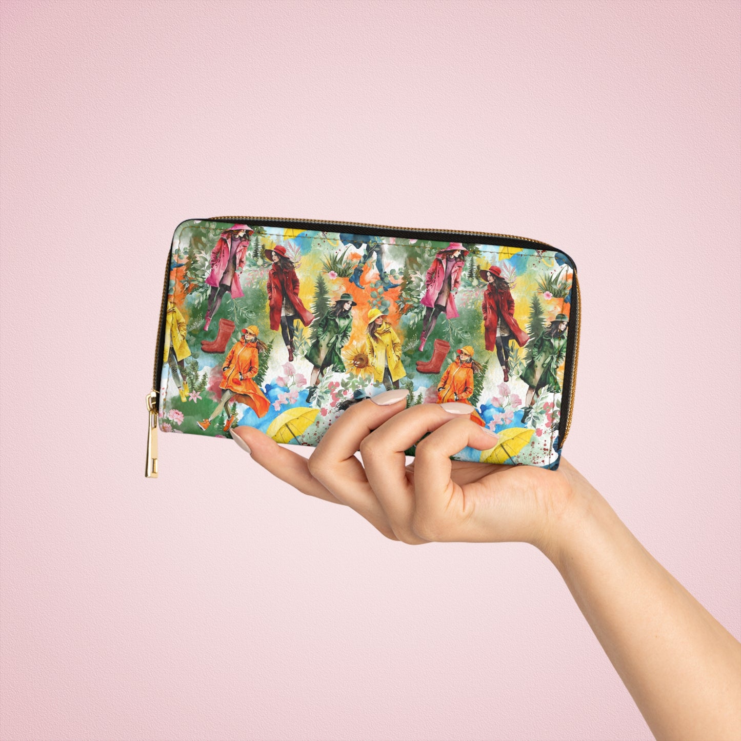 Rainbow Rain Zipper Wallet
