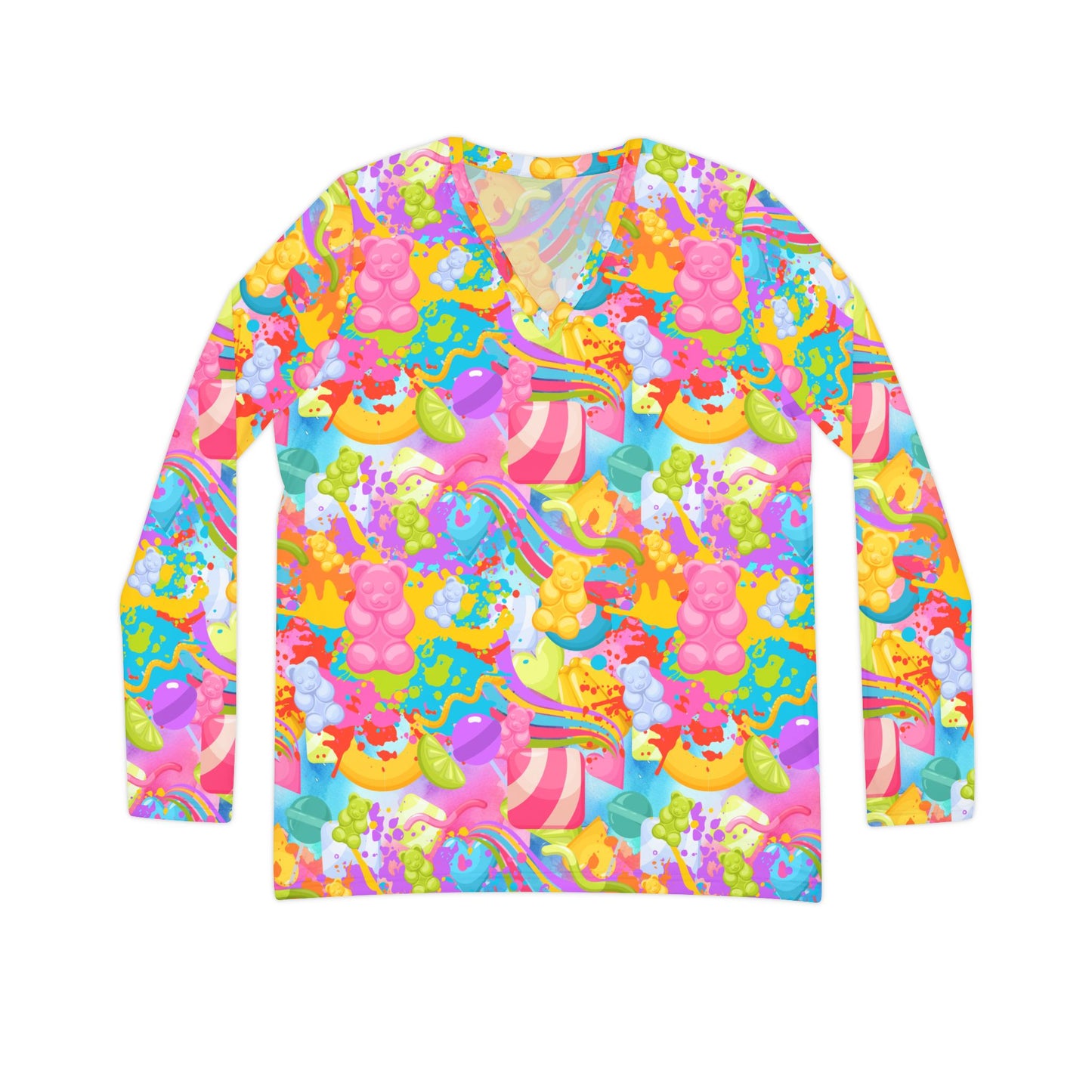 Gummy Bear Long Sleeve V-neck Shirt