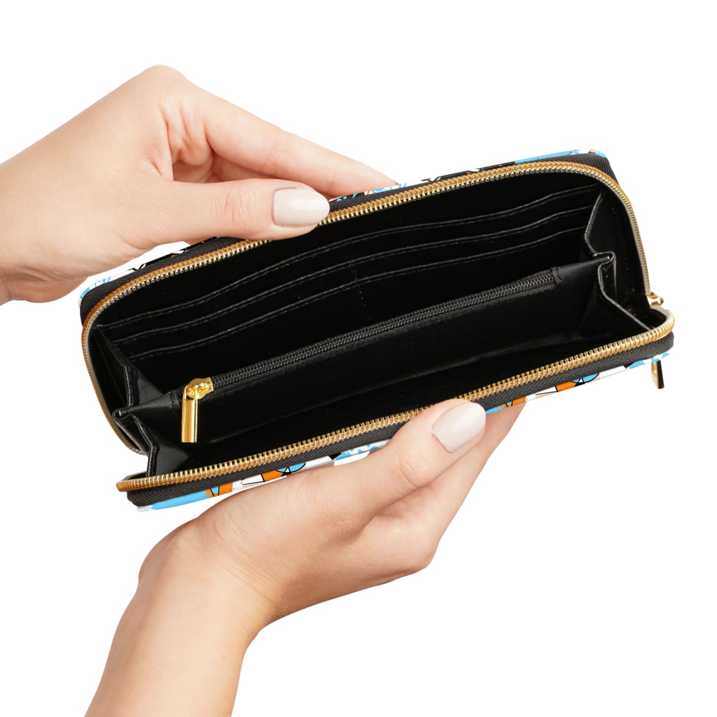 Abstract Faces Zipper Wallet