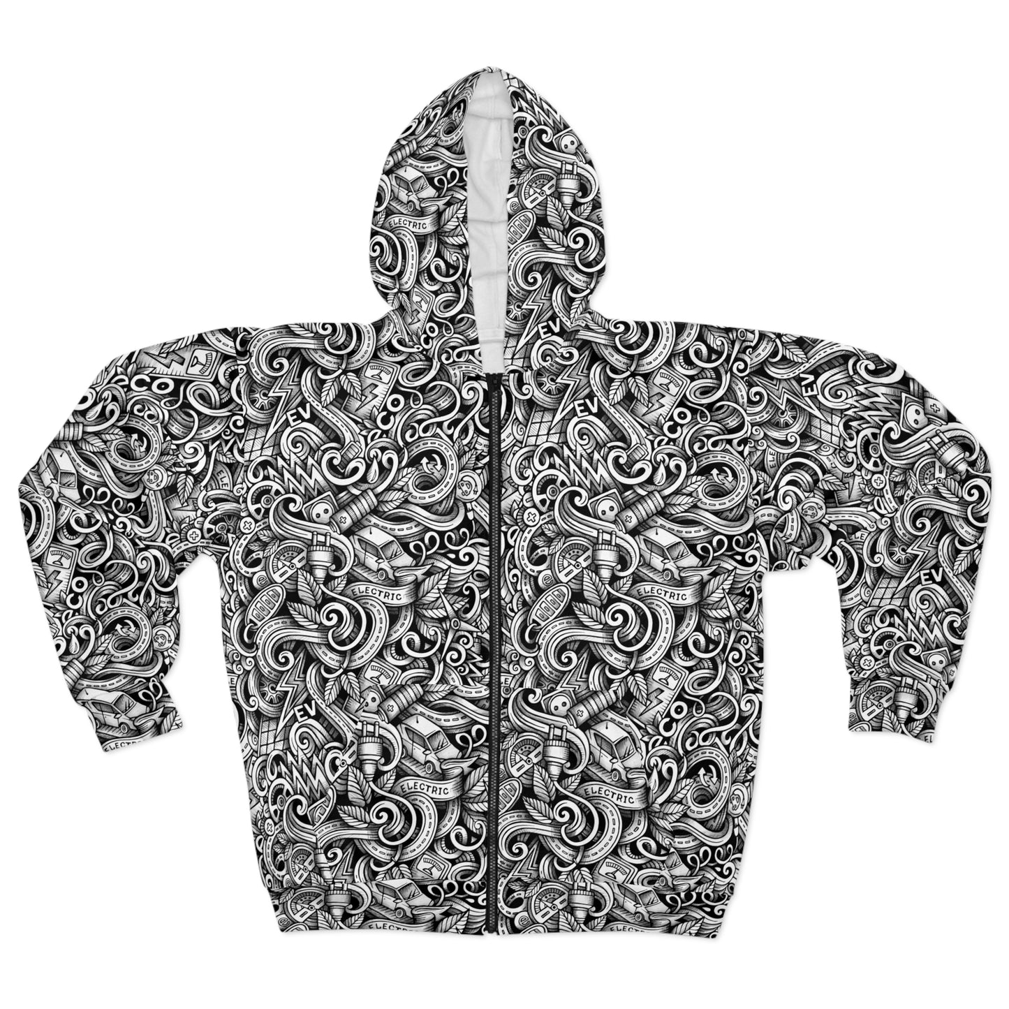 Electric EV Maze Unisex Zip Hoodie