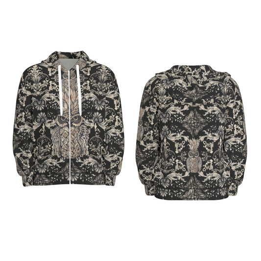 Owl Pineapple Zip Hooded Sweatshirt