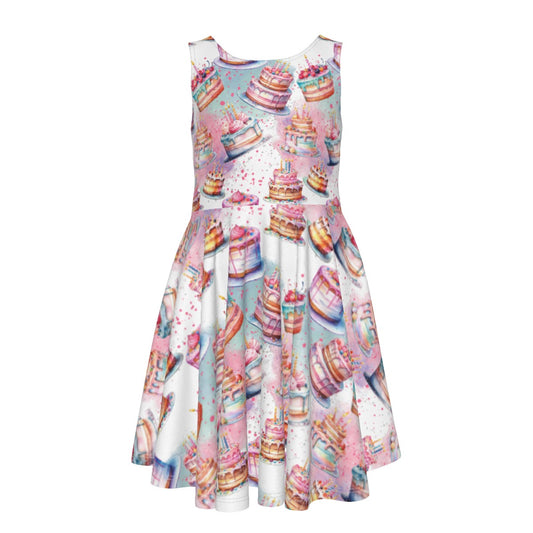Birthday Cake Kid's Sleeveless Vest Dress