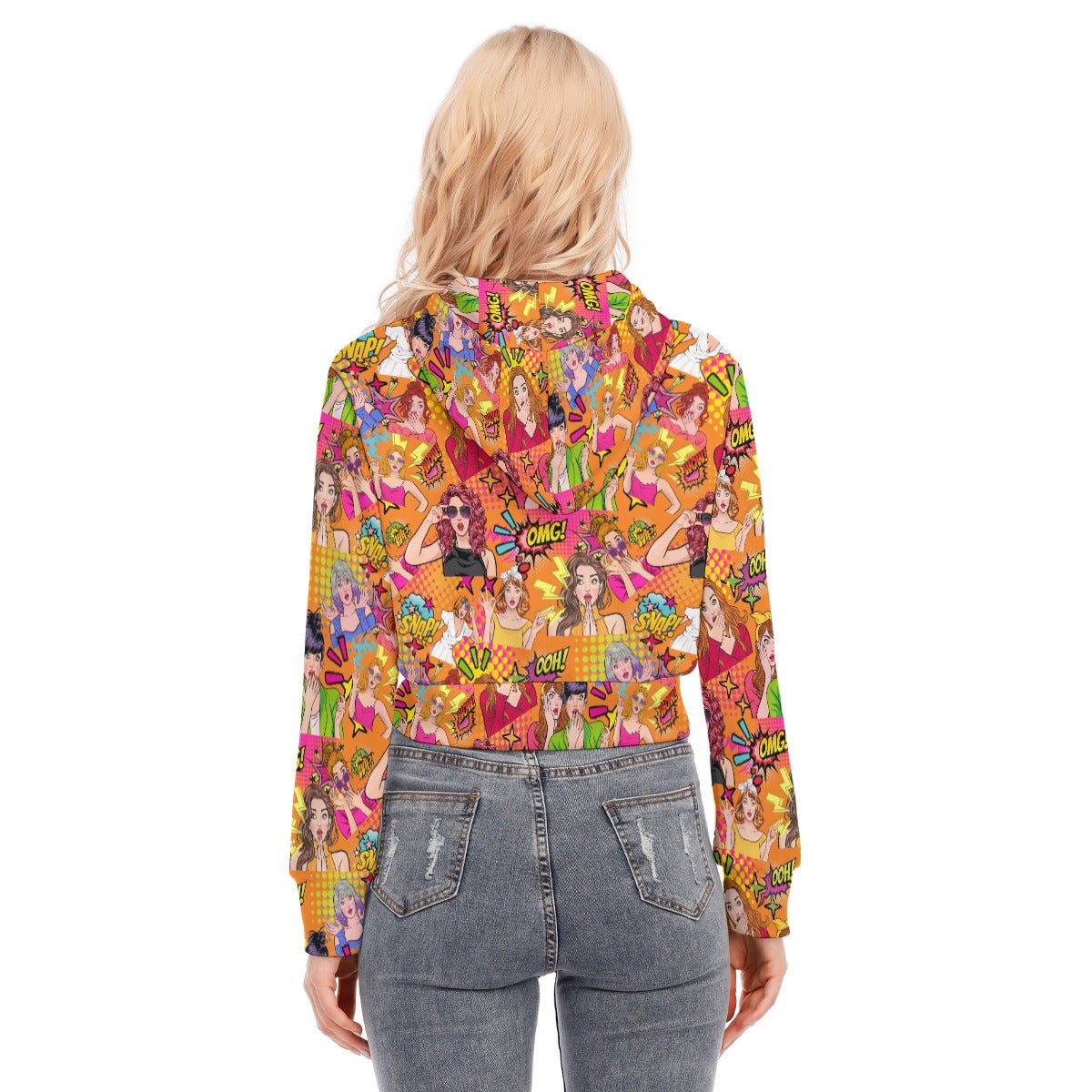 That's Shocking Women's Crop Top Hoodie With Zipper Closure