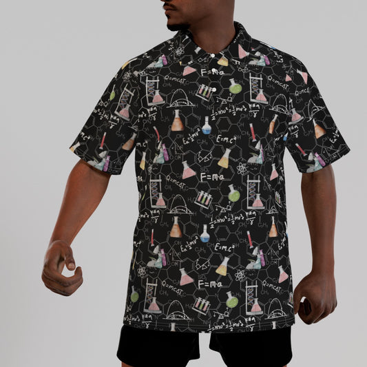 A Little Physics Men's Short Sleeve Polo Shirt With Button Closure
