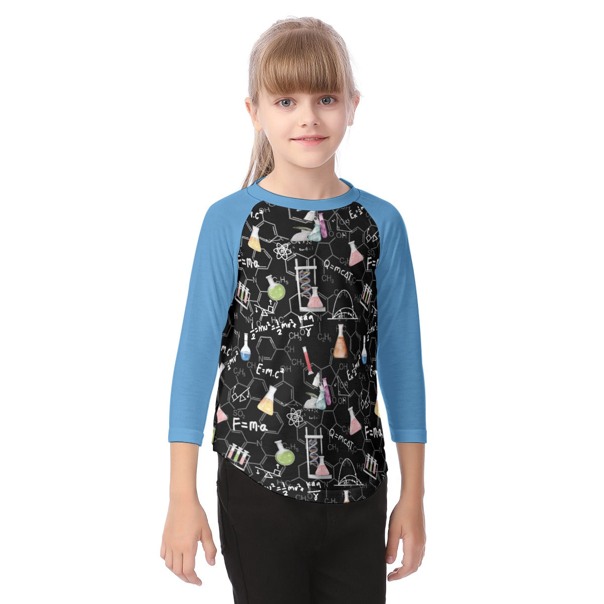 A Little Physics Kid's O-neck Raglan Sleeve T-shirt
