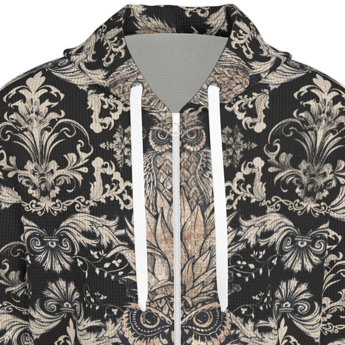 Owl Pineapple Zip Hooded Sweatshirt