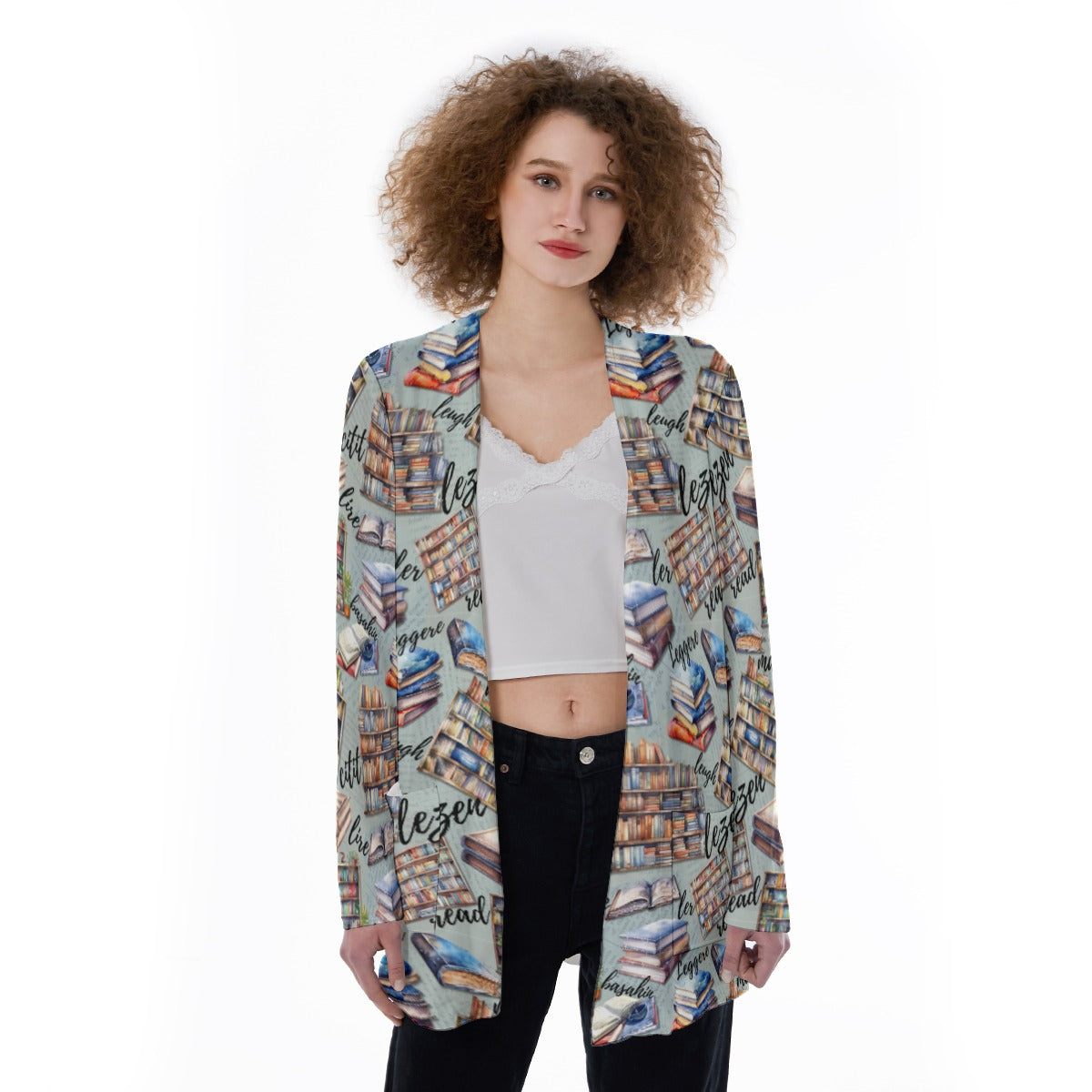 Volunteer Librarian Women's Patch Pocket Cardigan