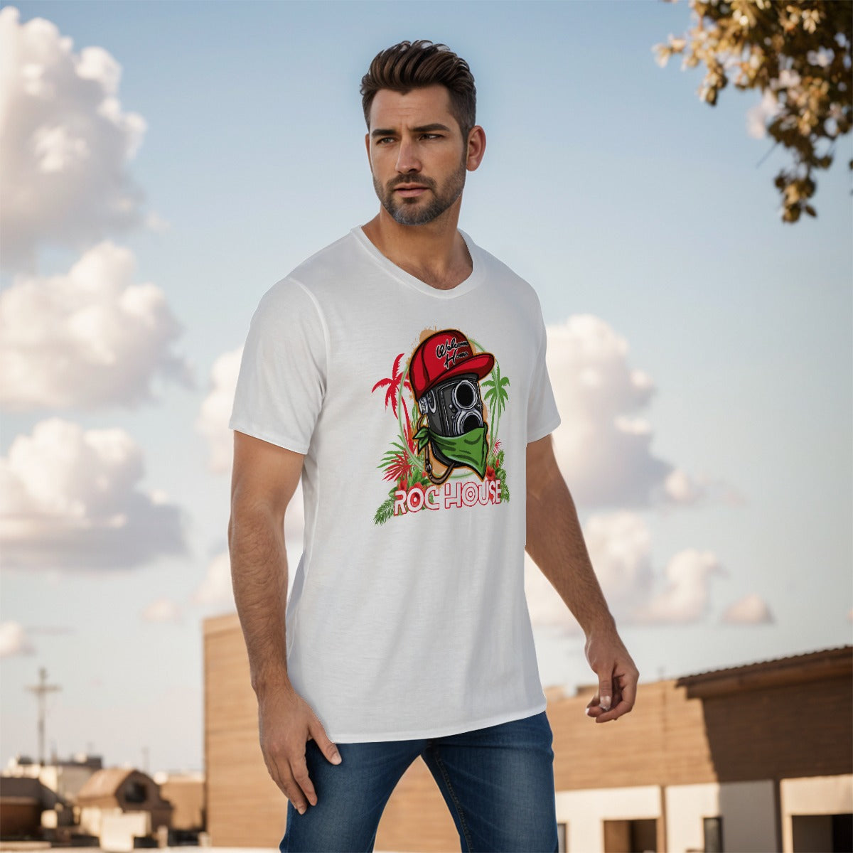 Roc House Holiday Men's O-Neck T-Shirt