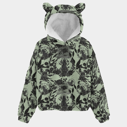 Dark Side Of Pineapples Kid’s Borg Fleece Sweatshirt With Ear