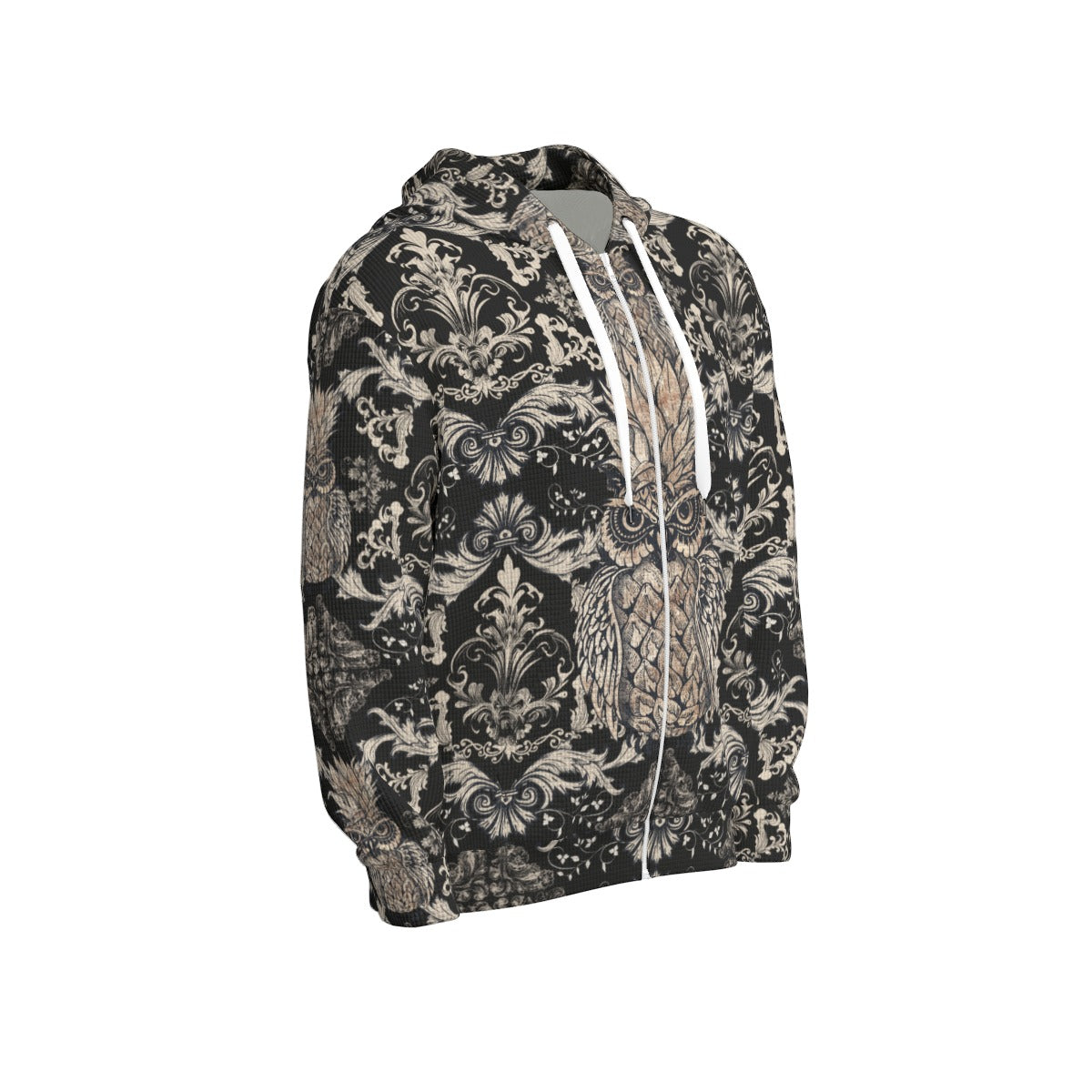 Owl Pineapple Zip Hooded Sweatshirt