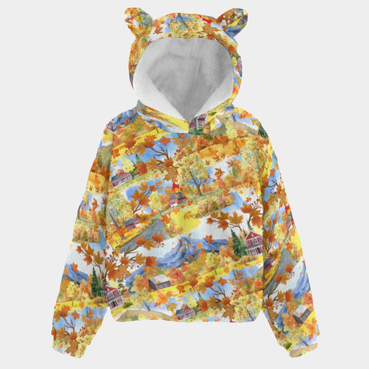 Kancamagus In Autumn Kid’s Borg Fleece Sweatshirt With Ear