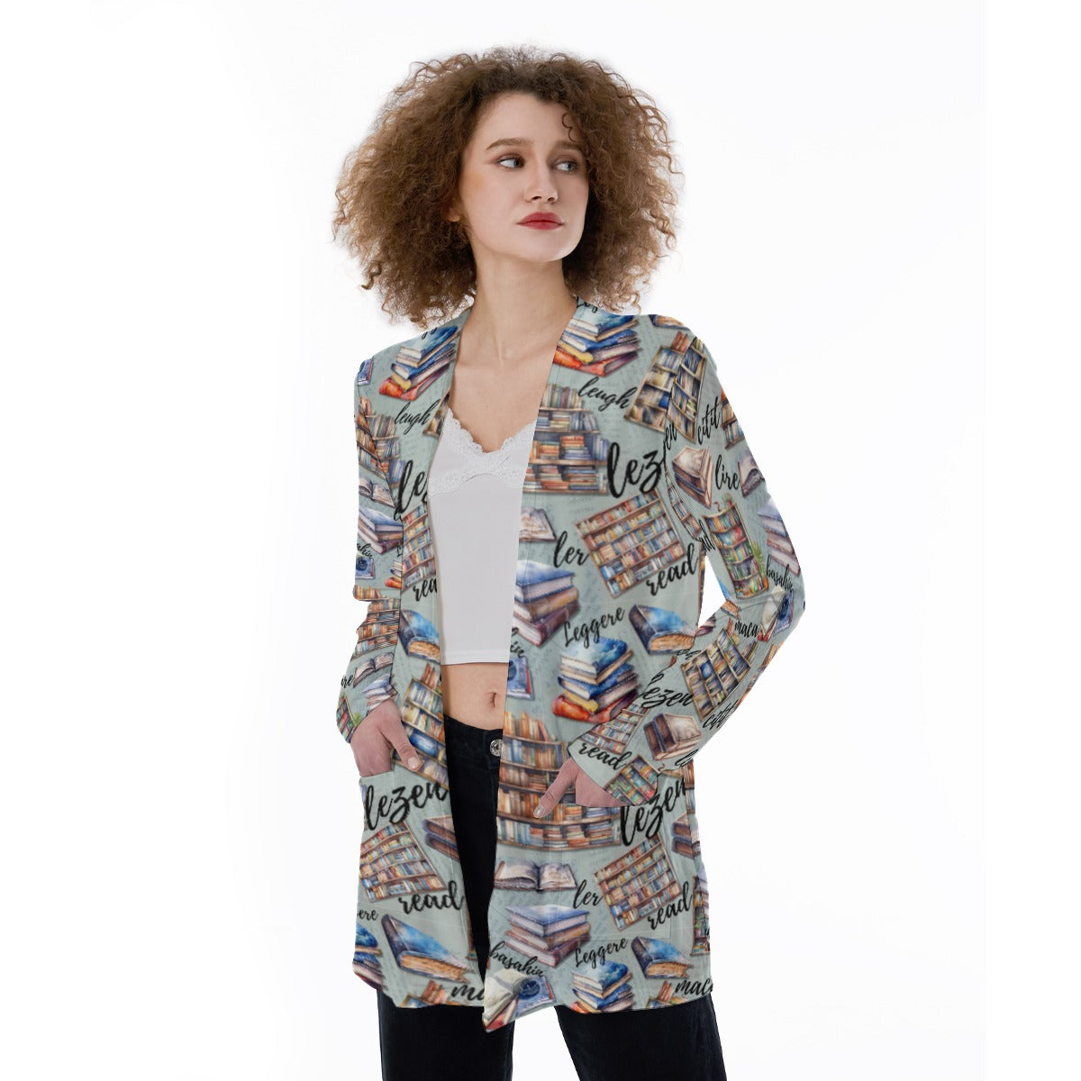 Volunteer Librarian Women's Patch Pocket Cardigan