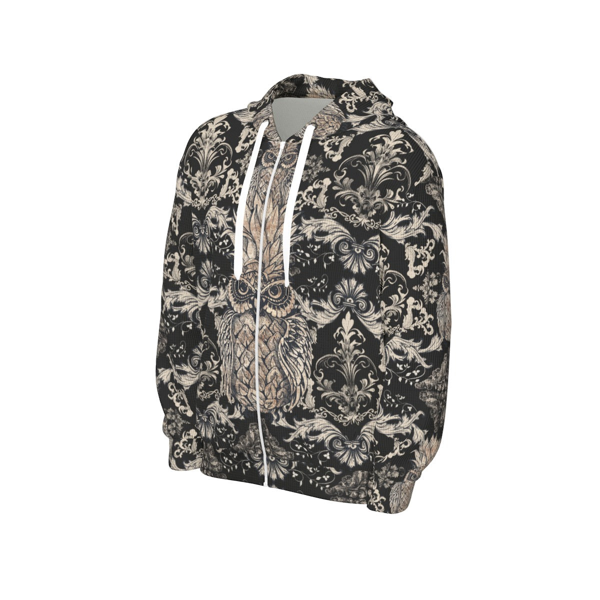Owl Pineapple Zip Hooded Sweatshirt