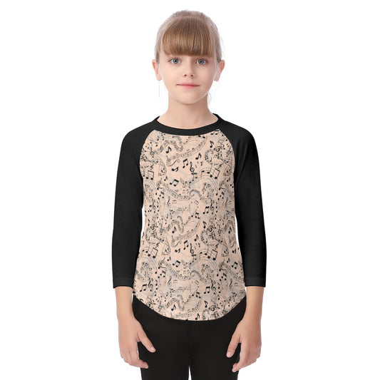 Staff Music Meeting Kid's O-neck Raglan Sleeve T-shirt