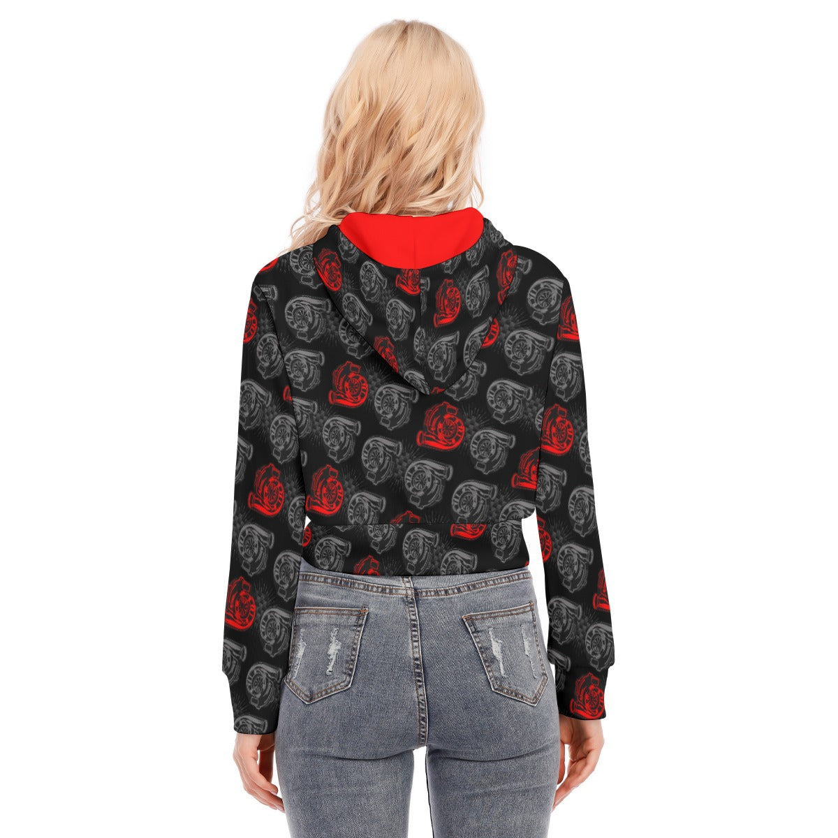Turbo Women's Crop Top Hoodie With Zipper Closure