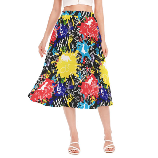 Back To School Women's Long Section Chiffon Skirt