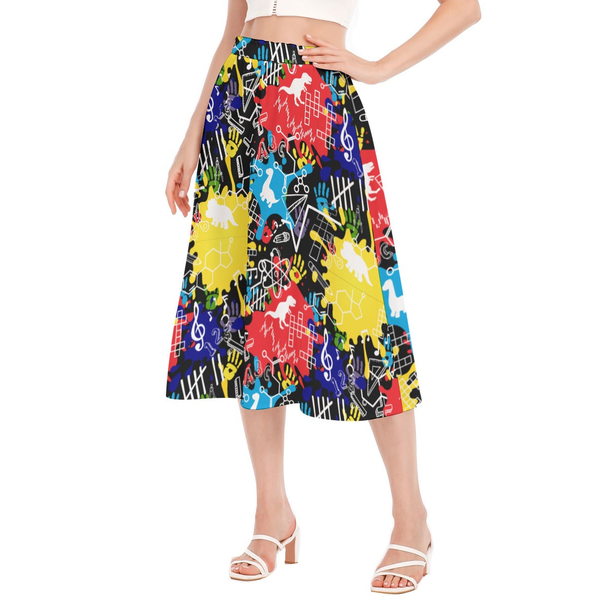 Back To School Women's Long Section Chiffon Skirt