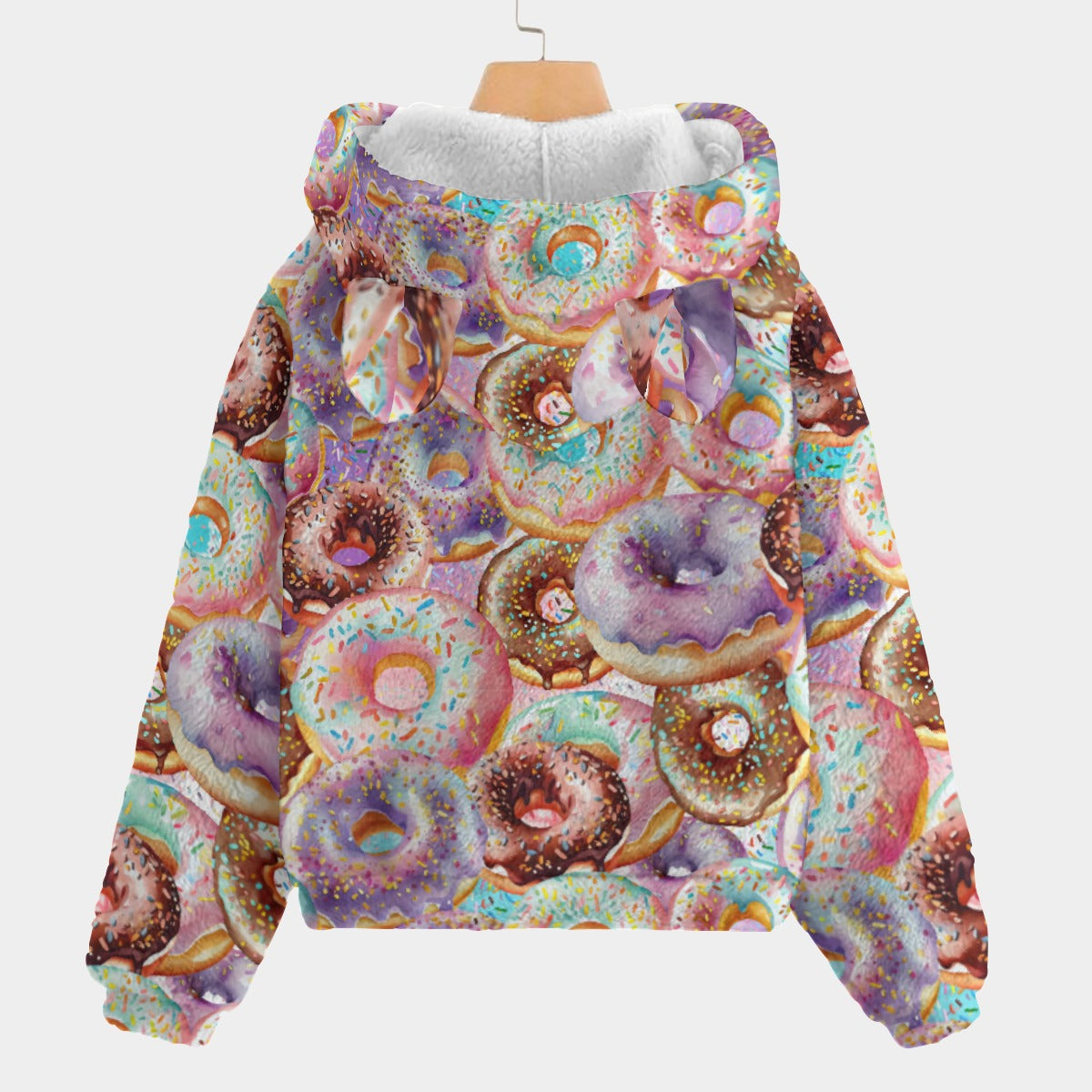 Donut Addiction Kid’s Borg Fleece Sweatshirt With Ear